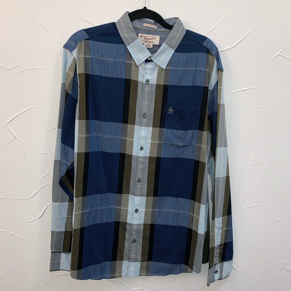 Penguin XXL plaid button-Brand New- Tags in pocket